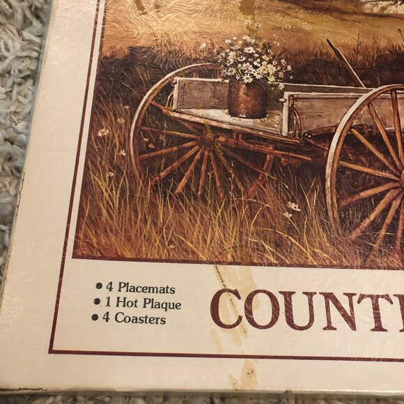 Country Moods Placemats & Coasters Set Washable & Reversible VTG - Picture 2 of 9